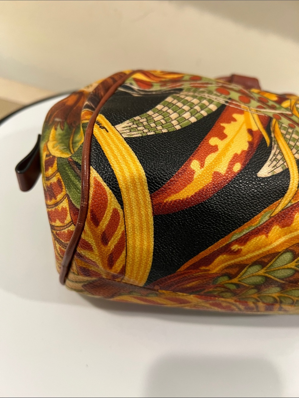 Salvatore Ferragamo Black Jungle Print Shoulder Bag with attached makeup bag - Picture 13 of 17